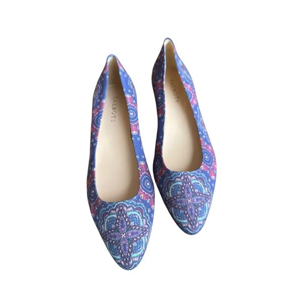 New-Talbots Women’s Tapestry Ballet Flats Size 9 Paisley Regal. Leather sole - Picture 1 of 5